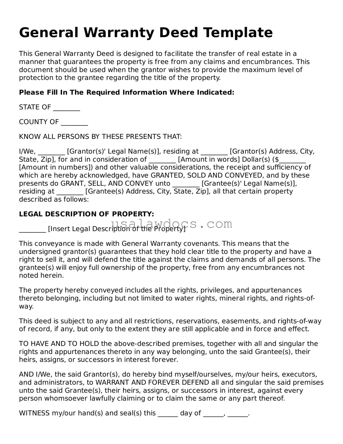 Free Deed Form