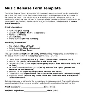 Free Music Release Form