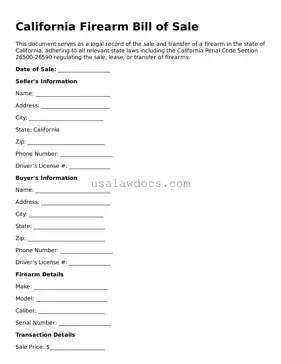 Attorney-Approved  Firearm Bill of Sale Form for California