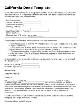 Attorney-Approved  Deed Form for California