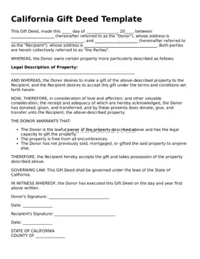 Attorney-Approved  Gift Deed Form for California