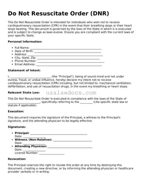 Free Do Not Resuscitate Order Form