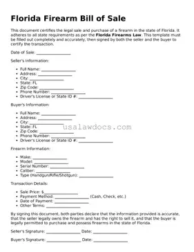 Attorney-Approved  Firearm Bill of Sale Form for Florida