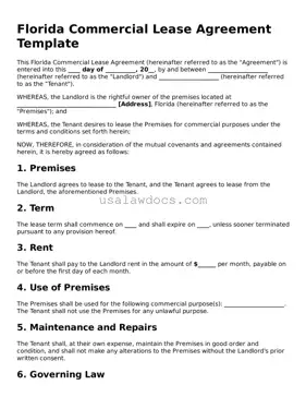 Attorney-Approved  Commercial Lease Agreement Form for Florida