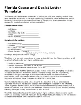 Attorney-Approved  Cease and Desist Letter Form for Florida