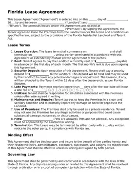 Attorney-Approved  Lease Agreement Form for Florida
