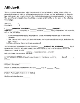 Free Affidavit Form