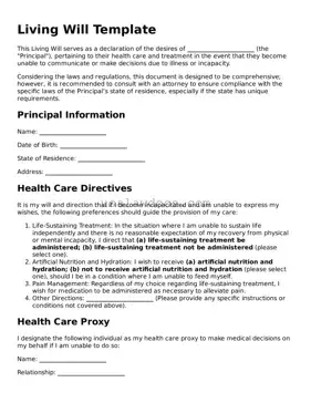 Free Living Will Form