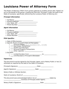 Attorney-Approved  Power of Attorney Form for Louisiana