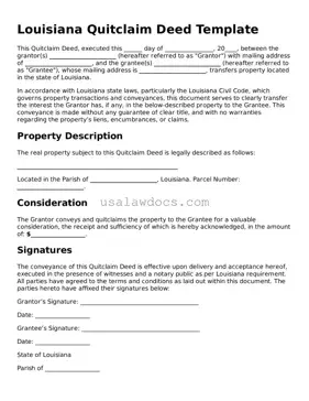 Attorney-Approved  Quitclaim Deed Form for Louisiana
