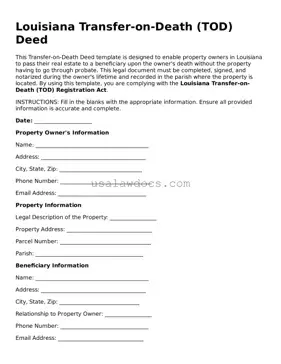 Attorney-Approved  Transfer-on-Death Deed Form for Louisiana