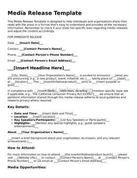 Free Media Release Form