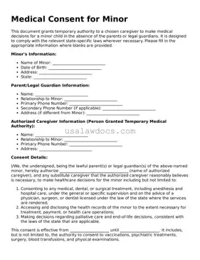 Free Medical Consent for Minor Form