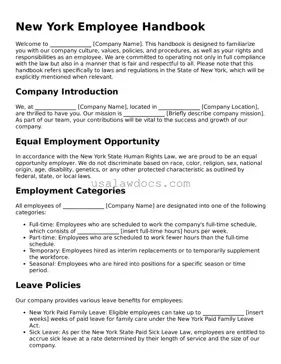 Attorney-Approved  Employee Handbook Form for New York