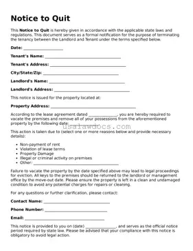 Free Notice to Quit Form