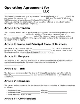 Free Operating Agreement Form