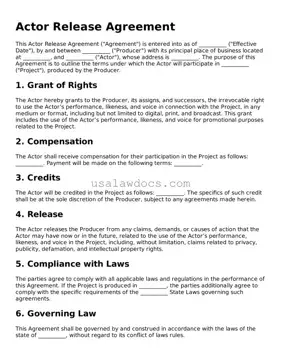Free Actor Release Form