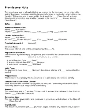 Free Promissory Note Form