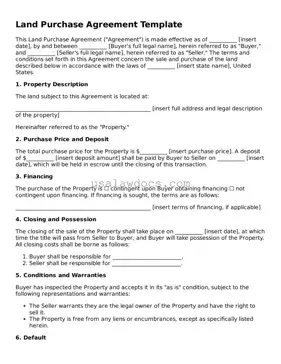 Free Land Purchase Agreement Form