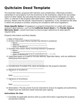 Free Quitclaim Deed Form