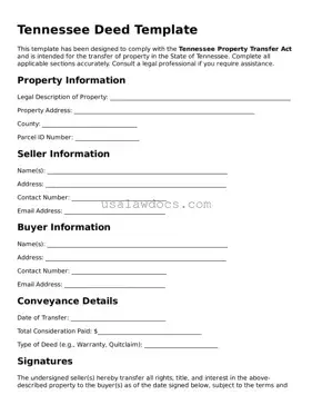 Attorney-Approved  Deed Form for Tennessee