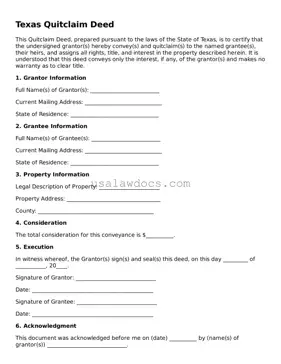 Attorney-Approved  Quitclaim Deed Form for Texas