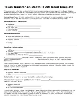 Attorney-Approved  Transfer-on-Death Deed Form for Texas